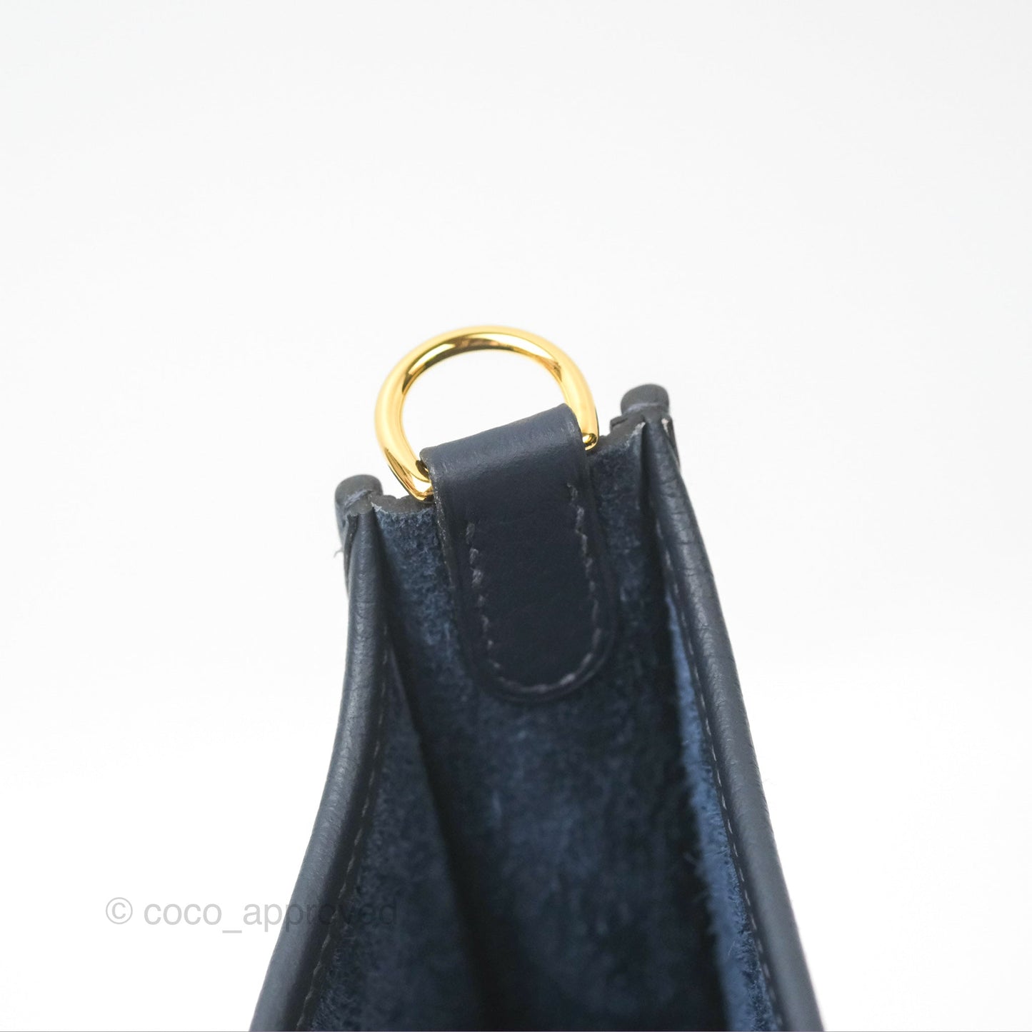 Hermès Mini Evelyne 16 Bleu Nuit 2Z/ Bleu Indigo 76 Clemence Gold Hardware