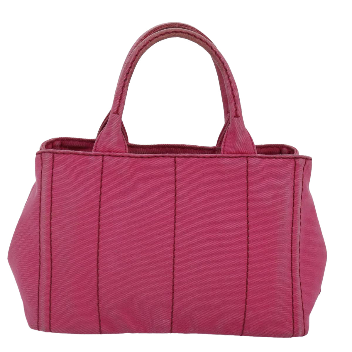 Luxury Prada Canapa PM Hand Bag Canvas 2way Pink Gold  87879