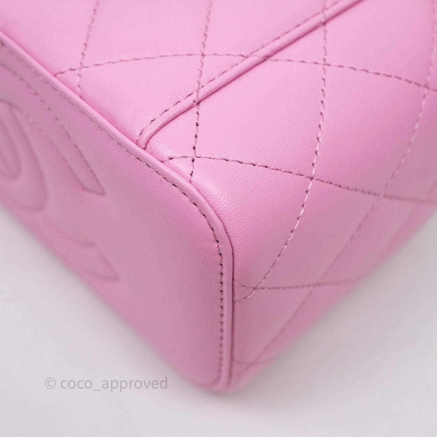 Chanel Vanity Rectangular Top Handle Pink Mint Green Lambskin Gold Hardware
