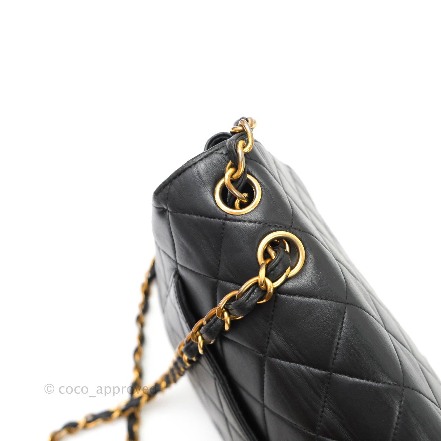 Chanel Vintage Jumbo Single Flap Black Lambskin 24K Gold Hardware