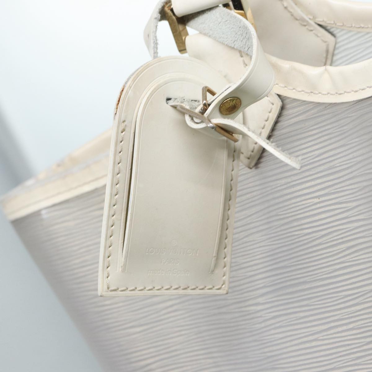 LOUIS VUITTON Epi Plage Lagoon Bay Tote Bag White Clear M92151 LV 87892
