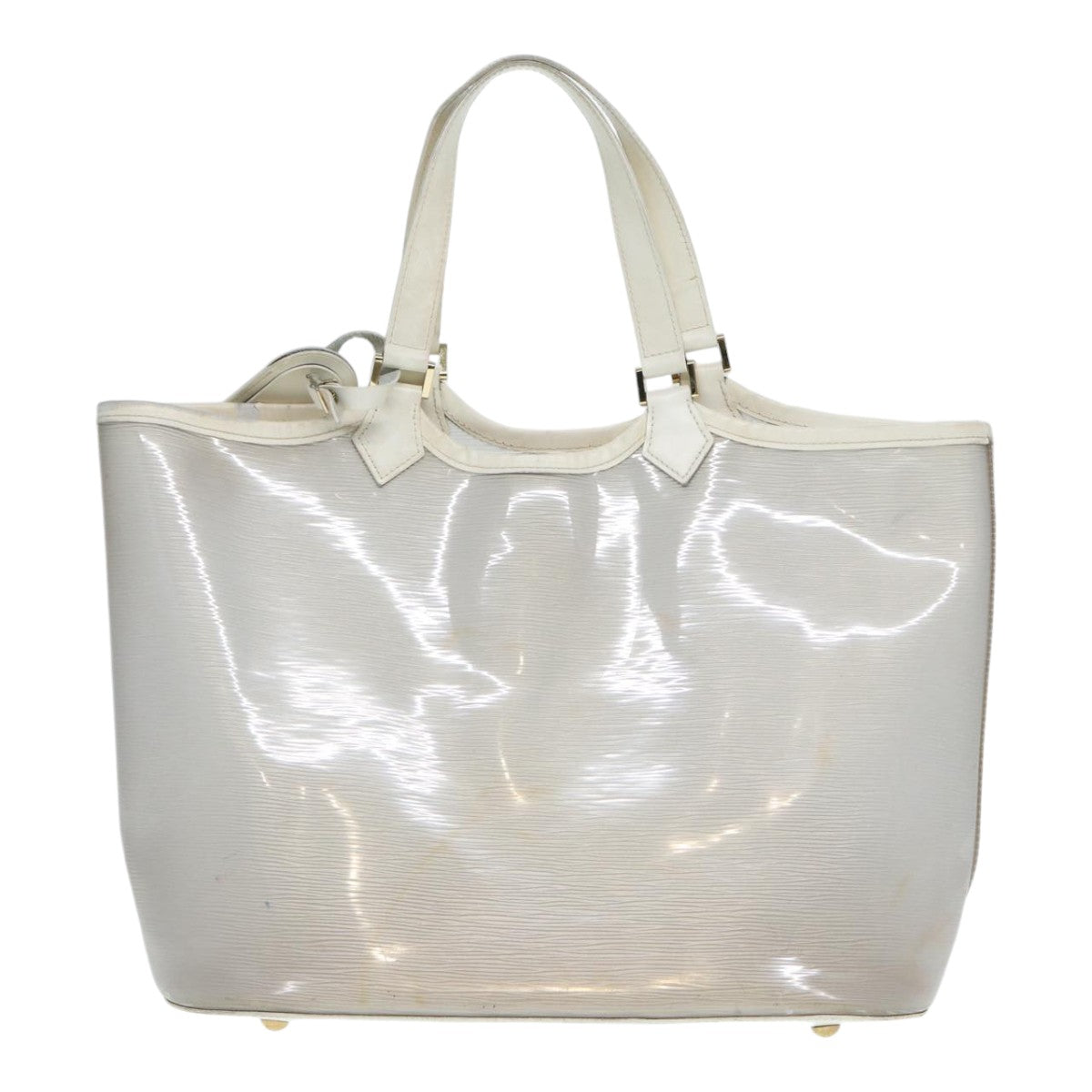 LOUIS VUITTON Epi Plage Lagoon Bay Tote Bag White Clear M92151 LV 87892