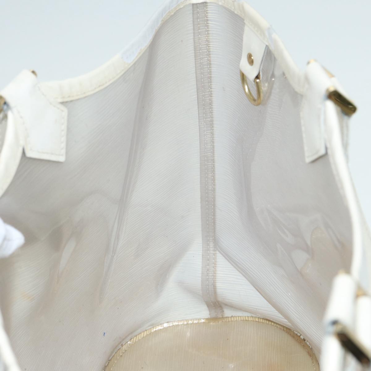 LOUIS VUITTON Epi Plage Lagoon Bay Tote Bag White Clear M92151 LV 87892