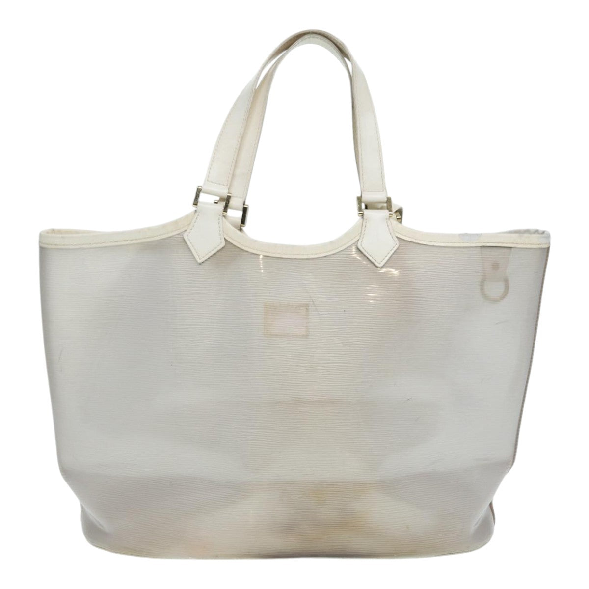 LOUIS VUITTON Epi Plage Lagoon Bay Tote Bag White Clear M92151 LV 87892