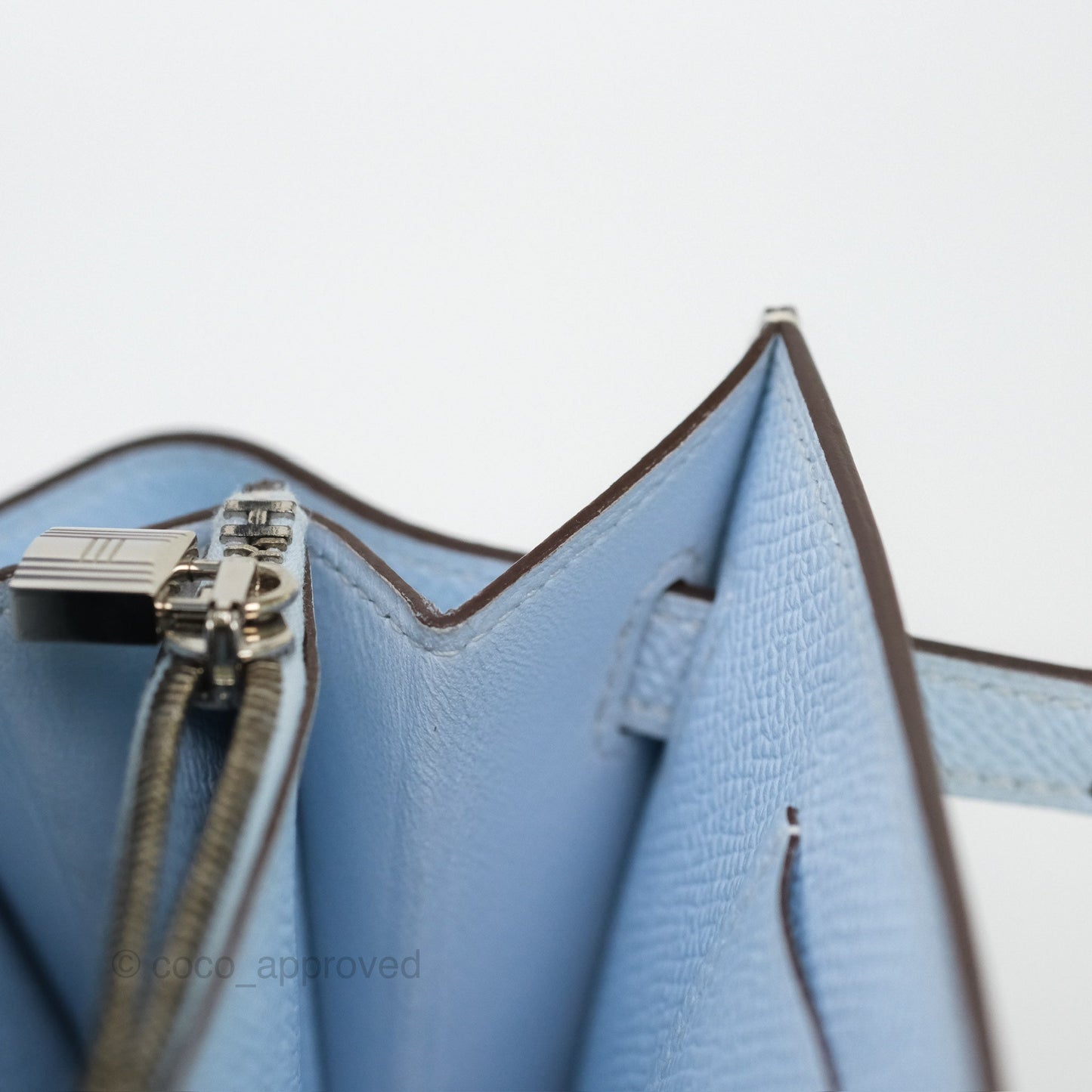 Hermès Kelly To Go Wallet Bleu Brume T0 Epsom Palladium Hardware