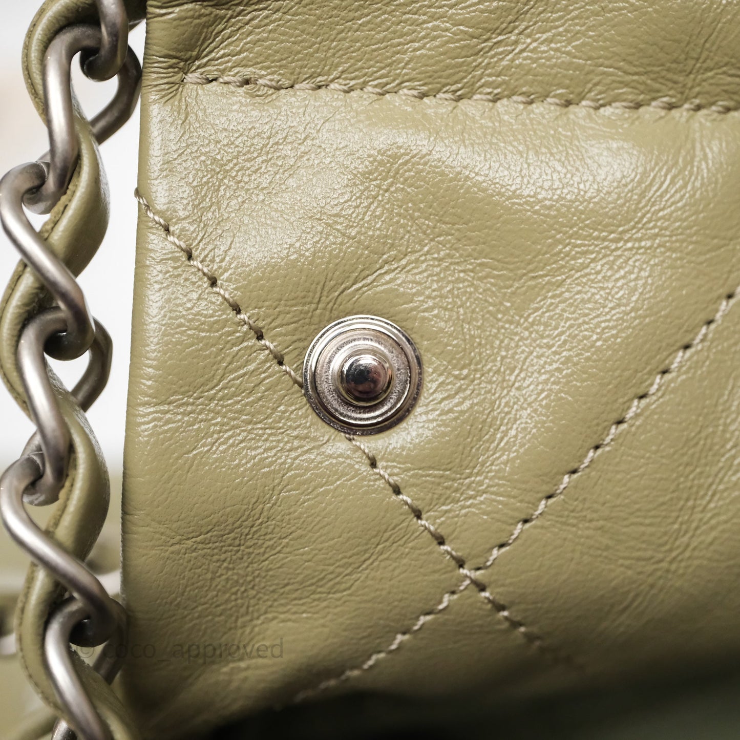 Chanel 22 Small Sage Green Shiny Calfskin Silver Hardware