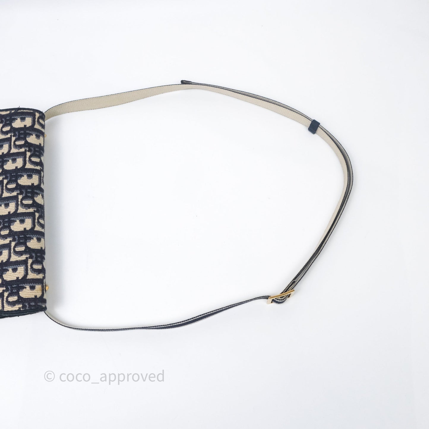 Christian Dior Navy Oblique Slim Saddle Pouch