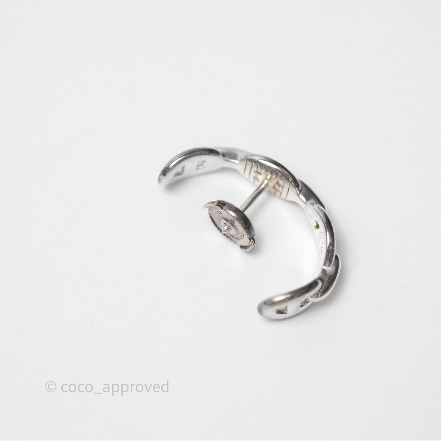 Hermès Chaine d'Ancre Enchainee Single Ear Climber Earrings Silver 925