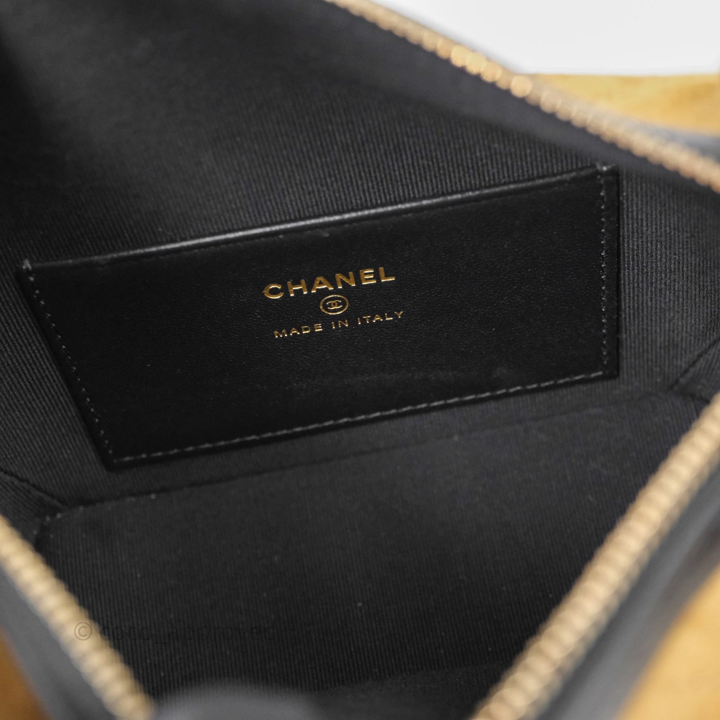 Chanel Hobo with Chain Brown Suede/ Black Calfskin Gold Hardware