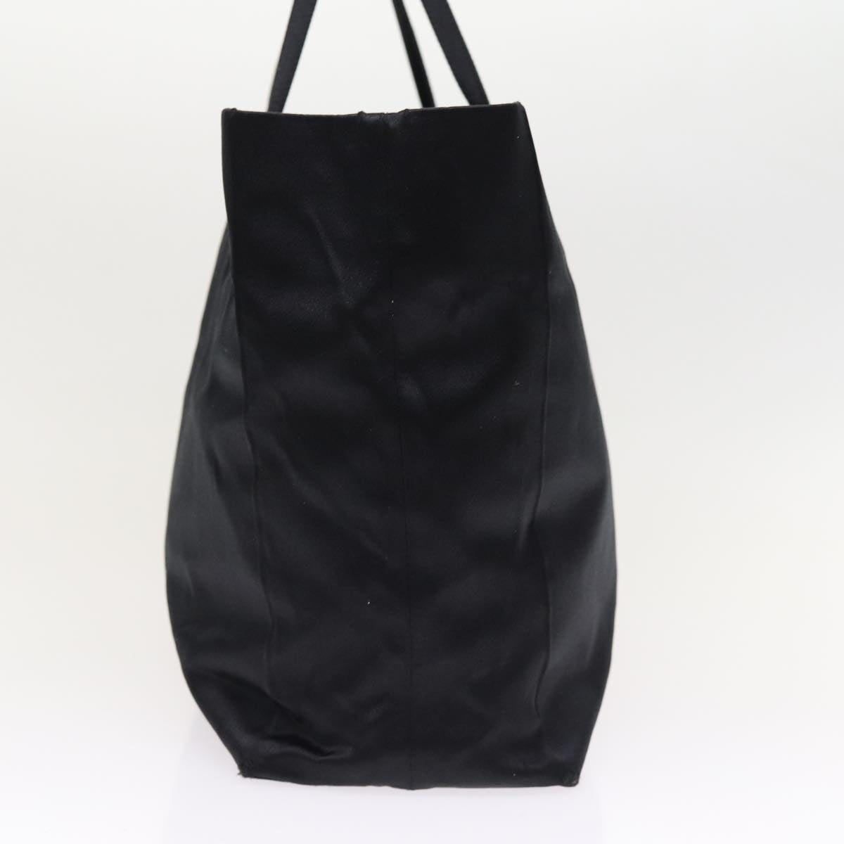 Luxury Prada Tote Bag Satin Black Silver  87909