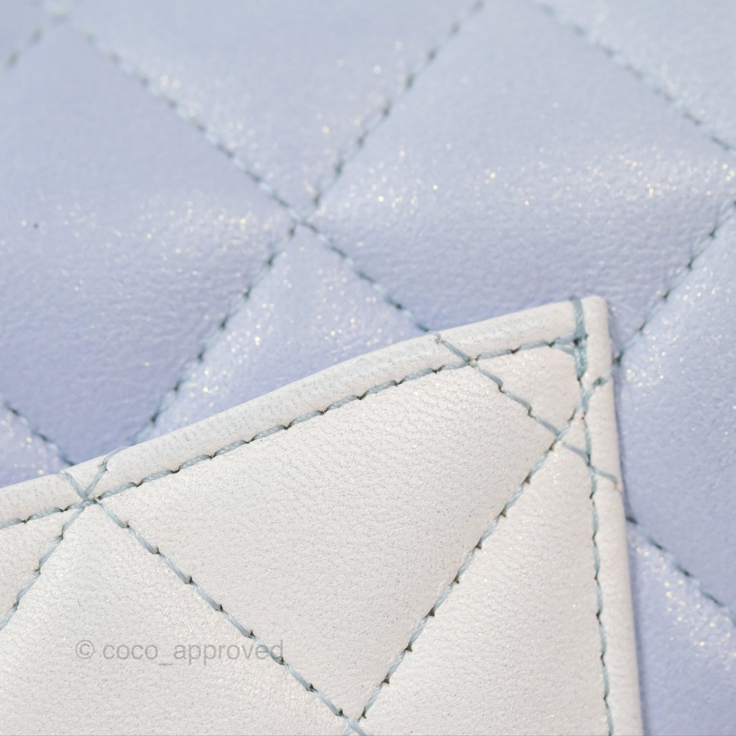 Chanel Quilted Mini Rectangular Flap Ombre Light Blue/Light Purple/White Iridescent Silver Hardware 21K