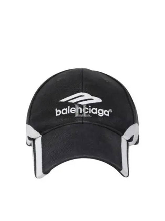 Luxury Balenciaga 3B Sports Icon Ball Cap Black