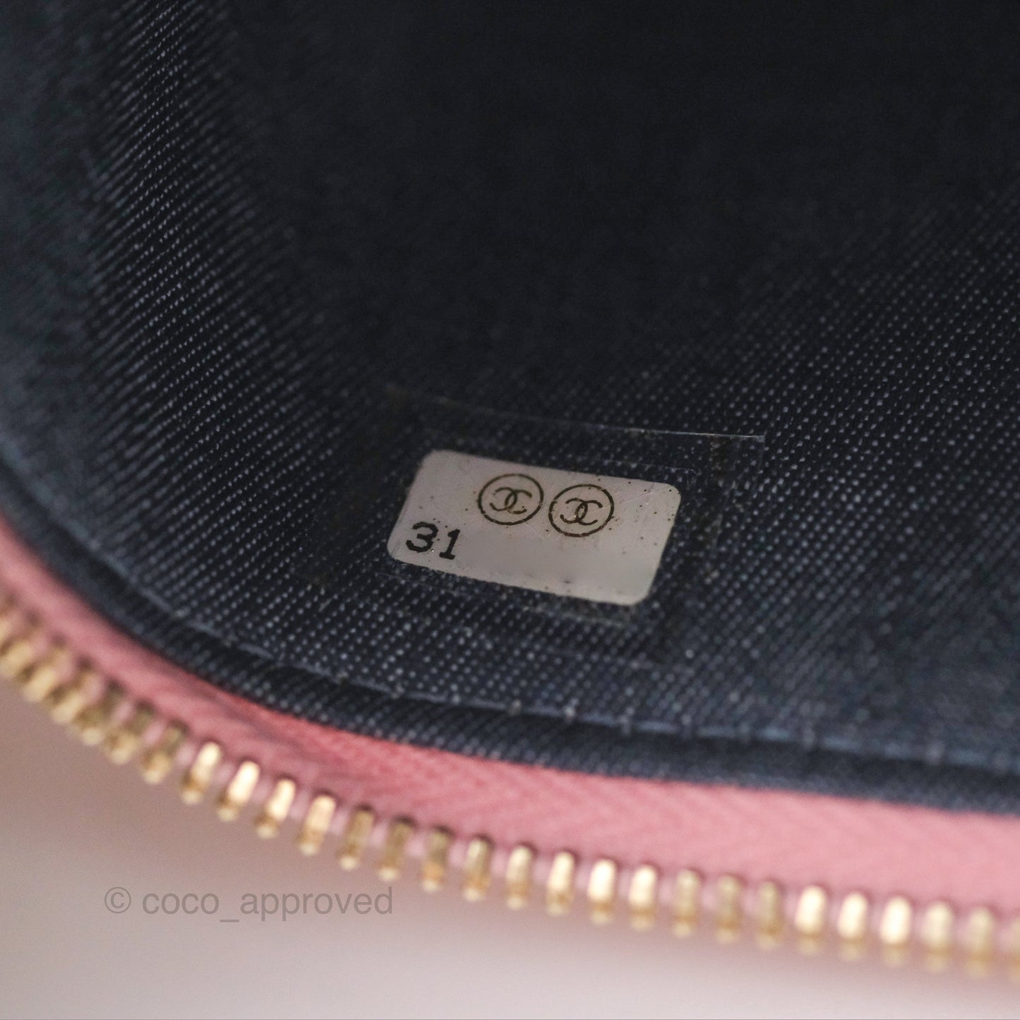 Chanel Resin Elegant Chain Vanity Case Pink Lambskin Gold Hardware