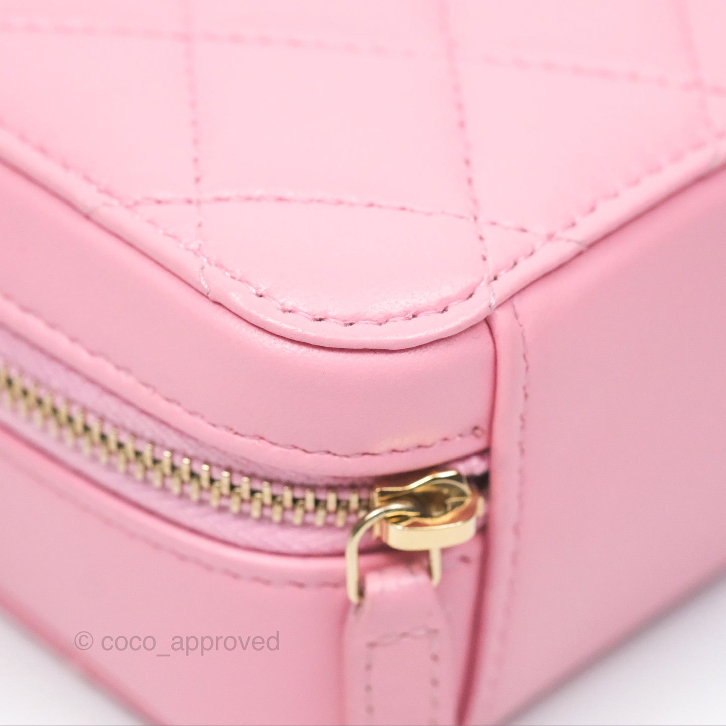 Chanel Camera Case Quilted Pink Lambskin Gold Hardware