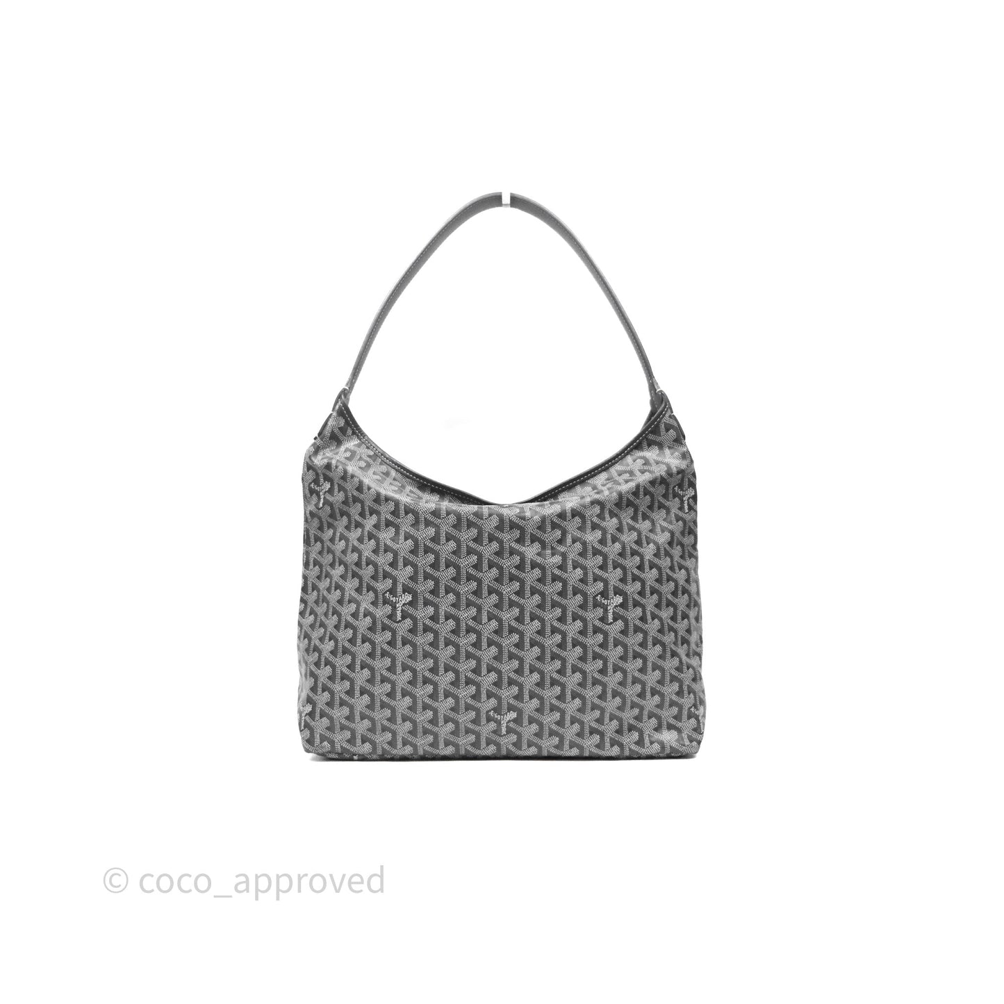 Goyard Bohème Hobo Bag Grey Goyardine Canvas Pink Heart