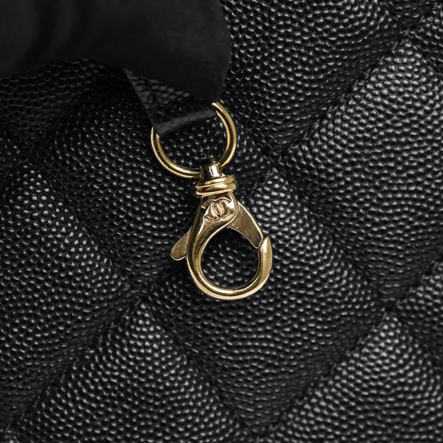 Chanel Small Business Affinity Shopping Bag Black Caviar Gold Hardware