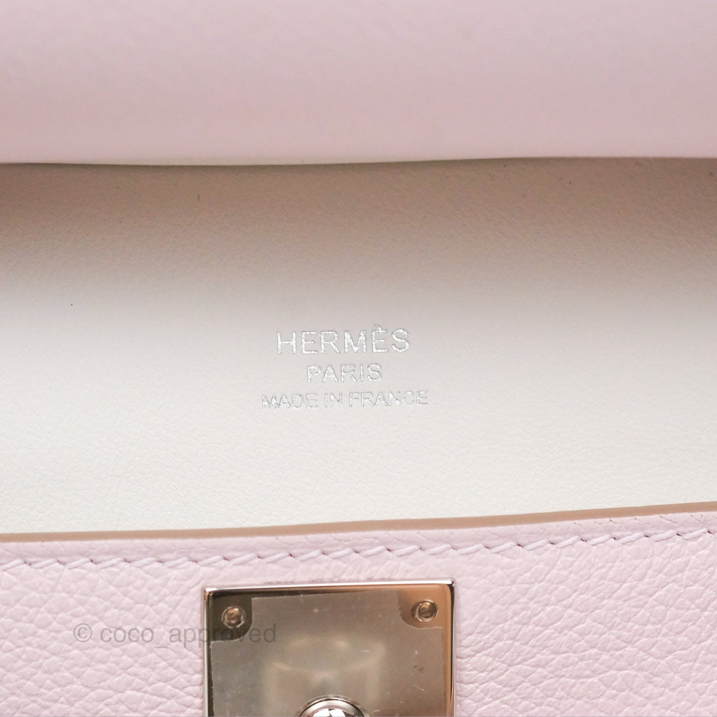 Hermès Mini Jypsiere Mauve Pale Evercolor Palladium Hardware