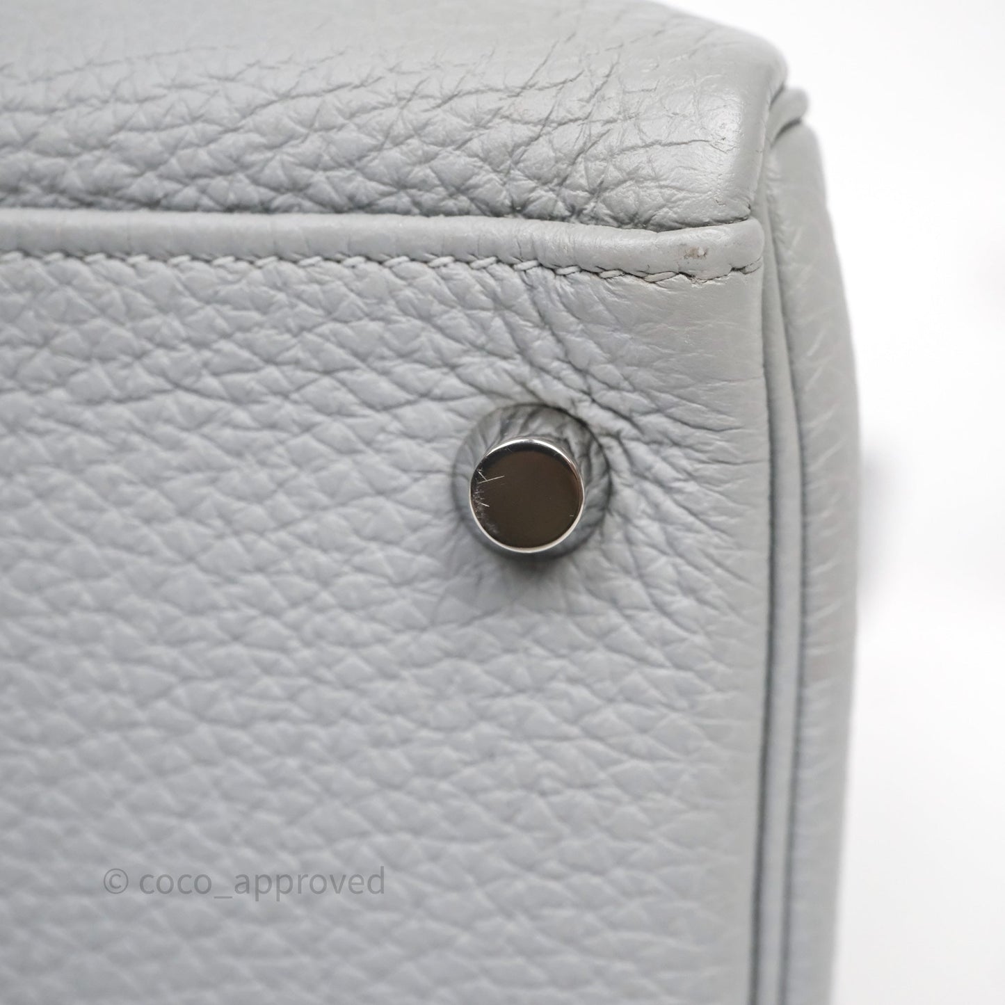 Hermès Kelly 32 Retourne Bleu Glacier 8U Togo Palladium Hardware