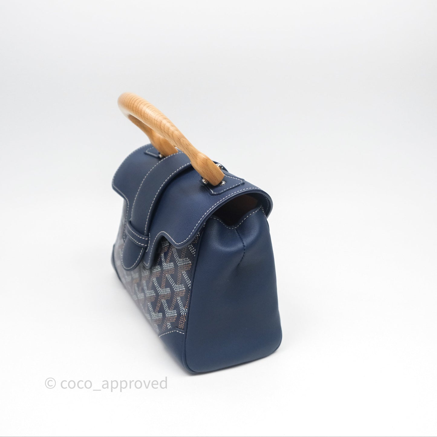 Goyard Saïgon Mini Bag Navy Goyardine Canvas/ Chevroches Calfskin