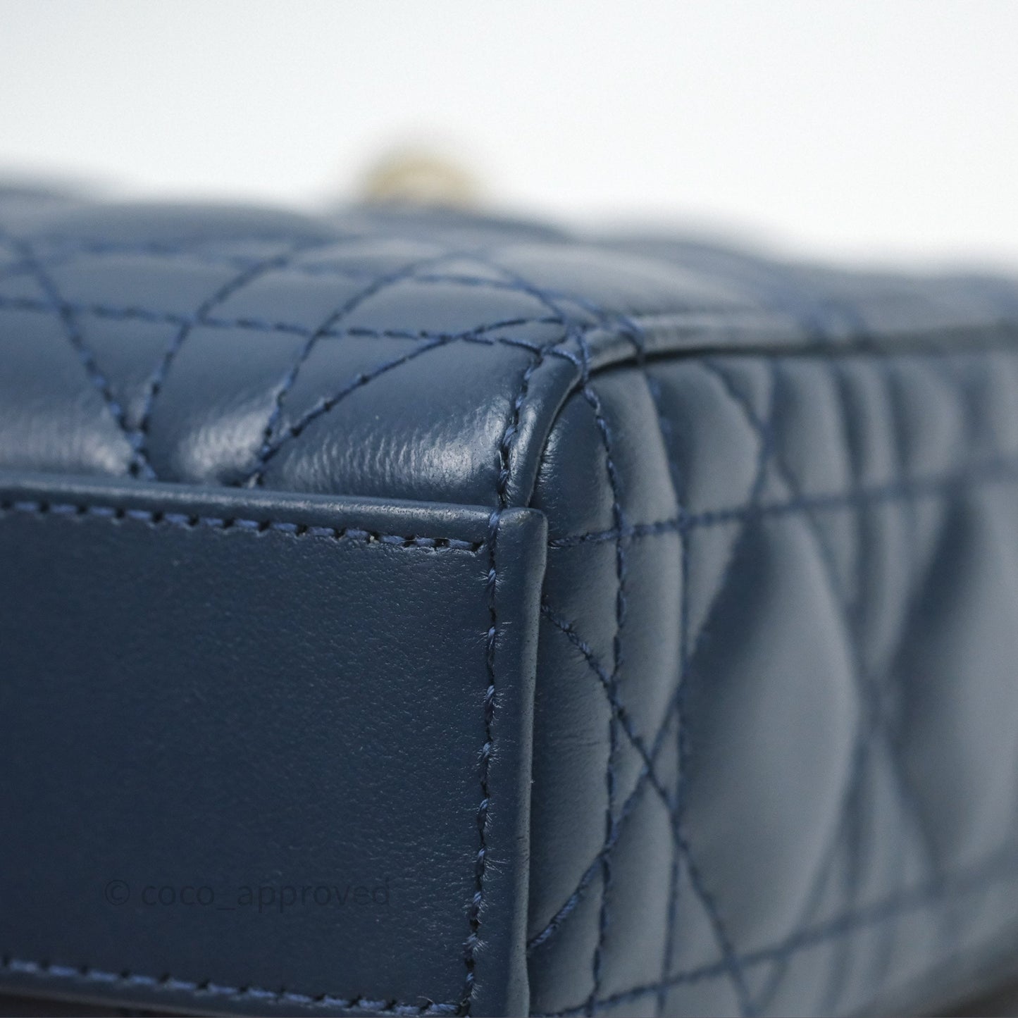 Christian Dior Medium Lady D-Joy Bag Deep Ocean Blue Cannage Lambskin