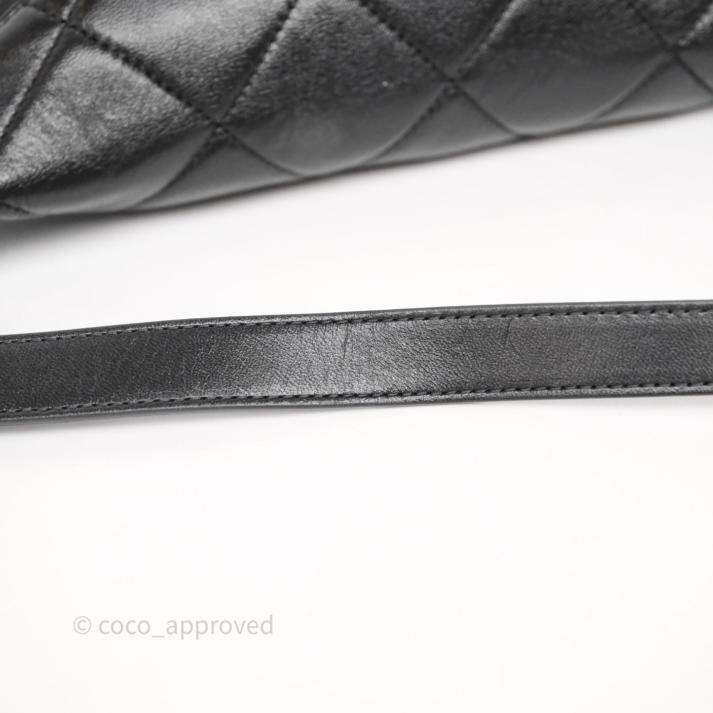 Chanel Quilted Waist Bag Lambskin Black Aged Gold Hardware