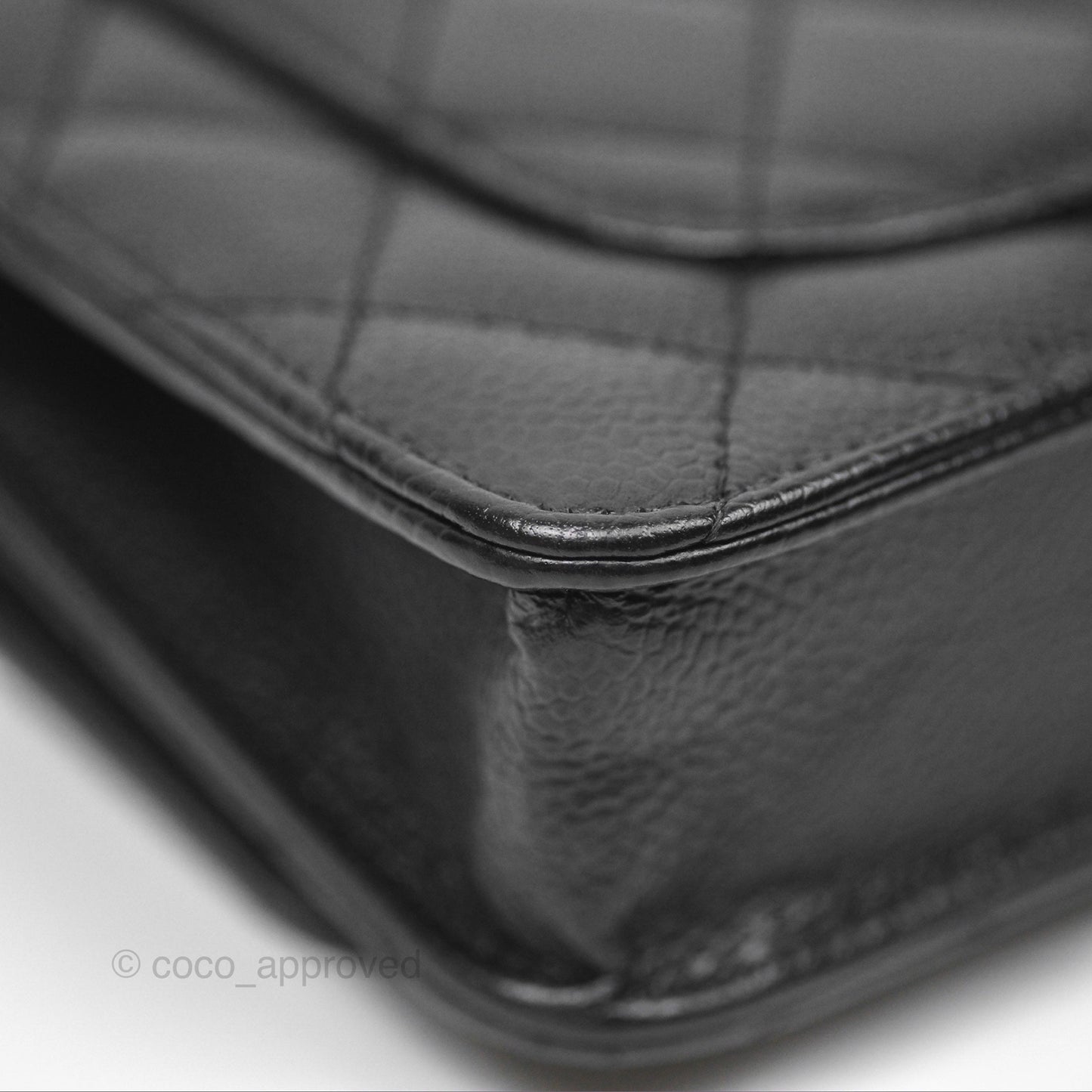 Chanel Classic Wallet On Chain WOC Quilted Black Caviar Gold Hardware