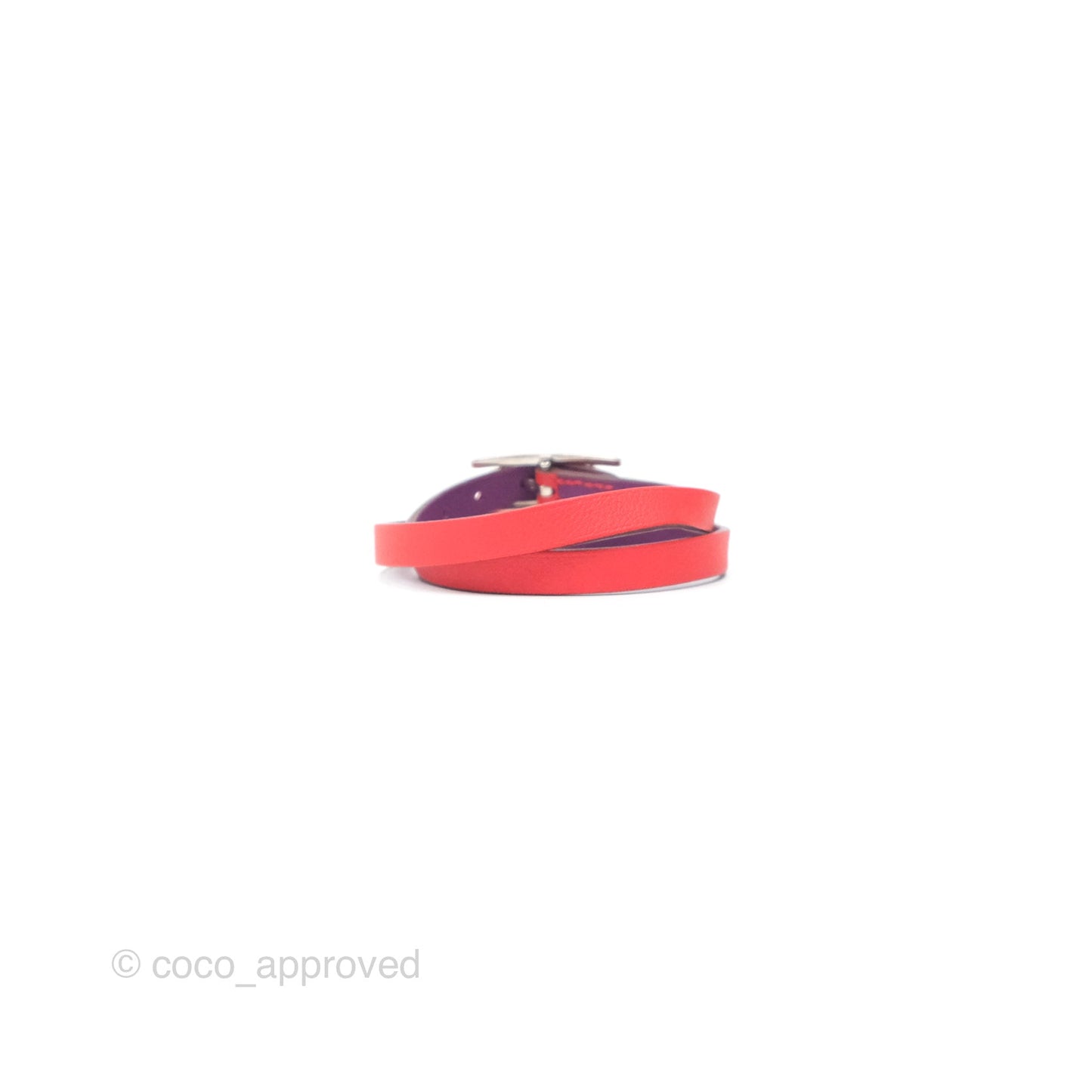 Hermès Behapi Double Tour Bracelet Capucine Anemone Palladium Hardware