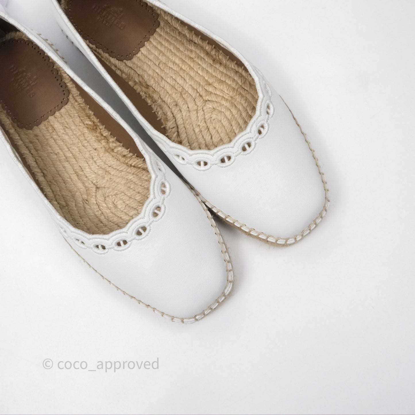 Hermès Guapa Espadrille Blanc Calfskin Size 37