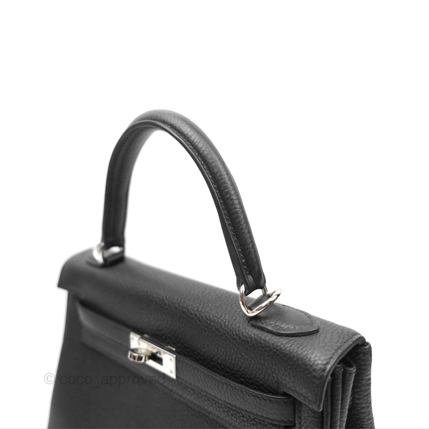 Hermès Retourne Kelly 25 Black Togo Palladium Hardware