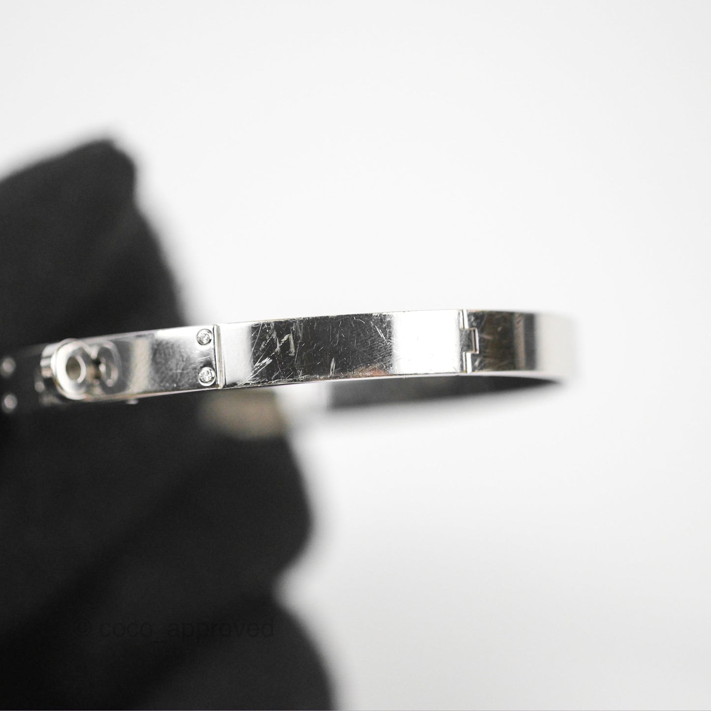 Hermès Kelly Bracelet PM 4 Diamonds White Gold
