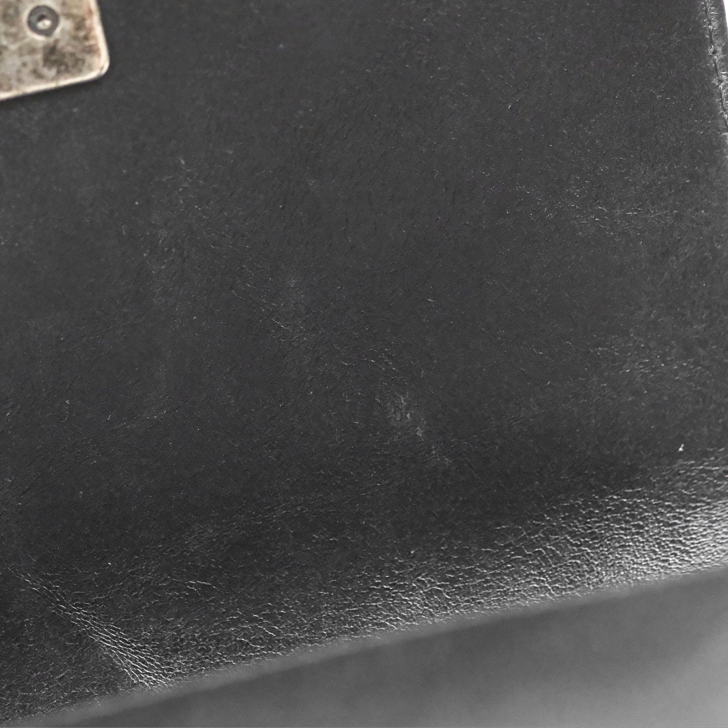 Chanel Small Chain Around Top Handle Boy Black Calfskin Ruthenium Hardware
