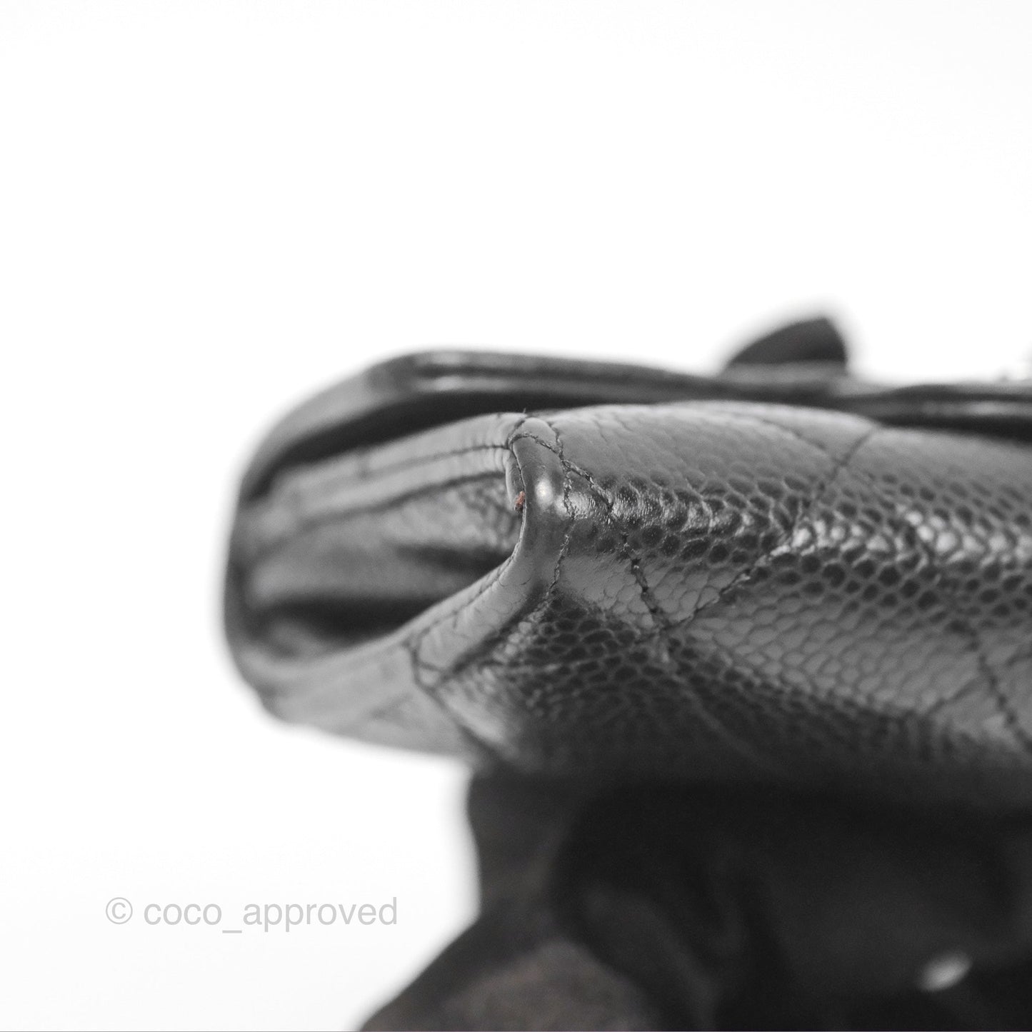 Chanel Classic Quilted Flap Card Holder Black Caviar Silver Hardware
