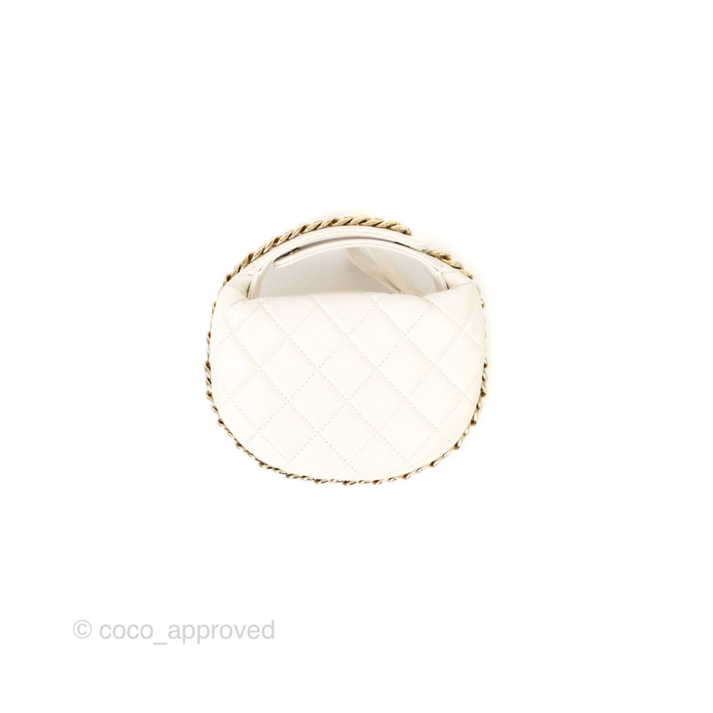 Chanel Chain Around Mini Hobo Pouch White Lambskin Gold Hardware 23C