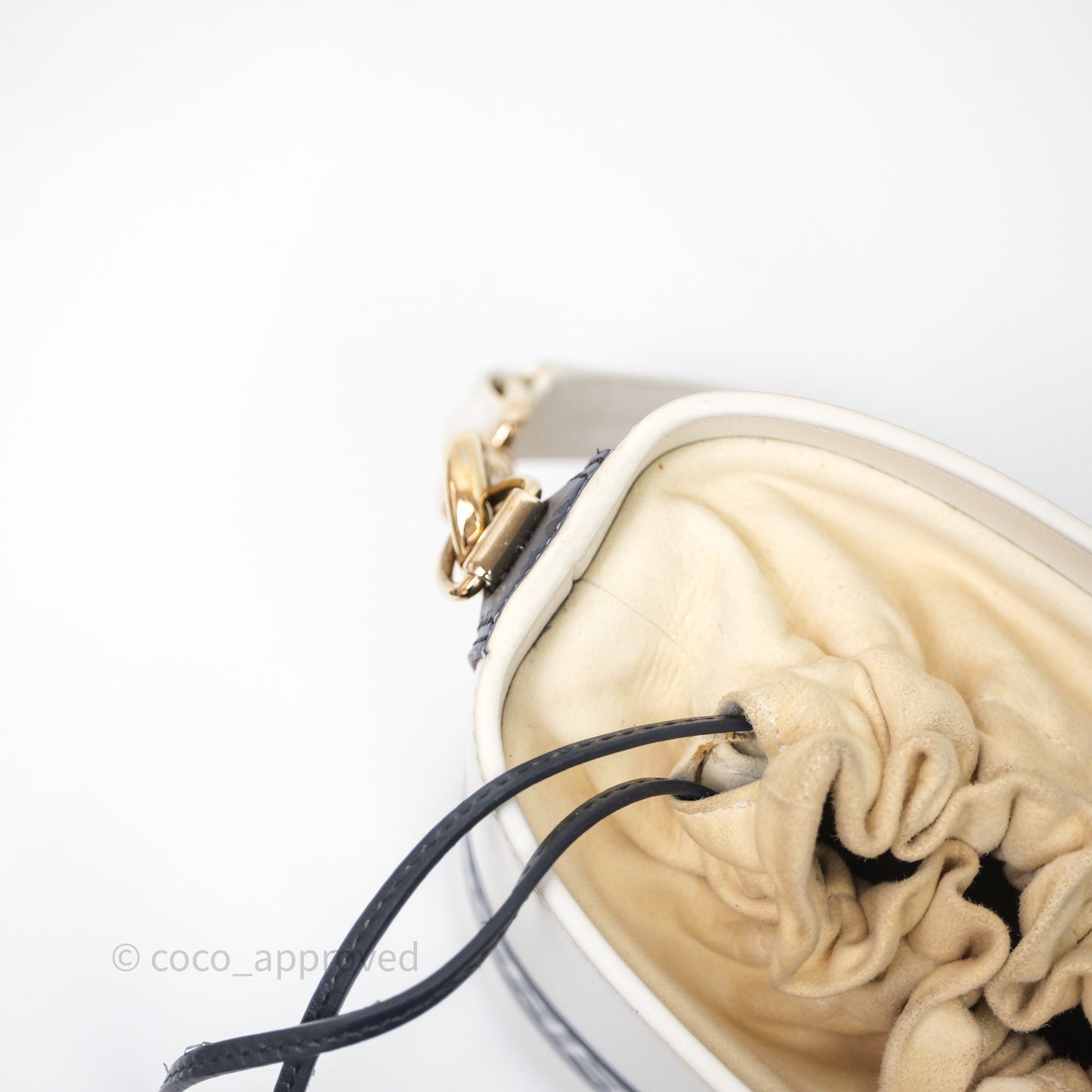 Dior Small Vibe Bucket Bag White Navy Smooth Calfskin