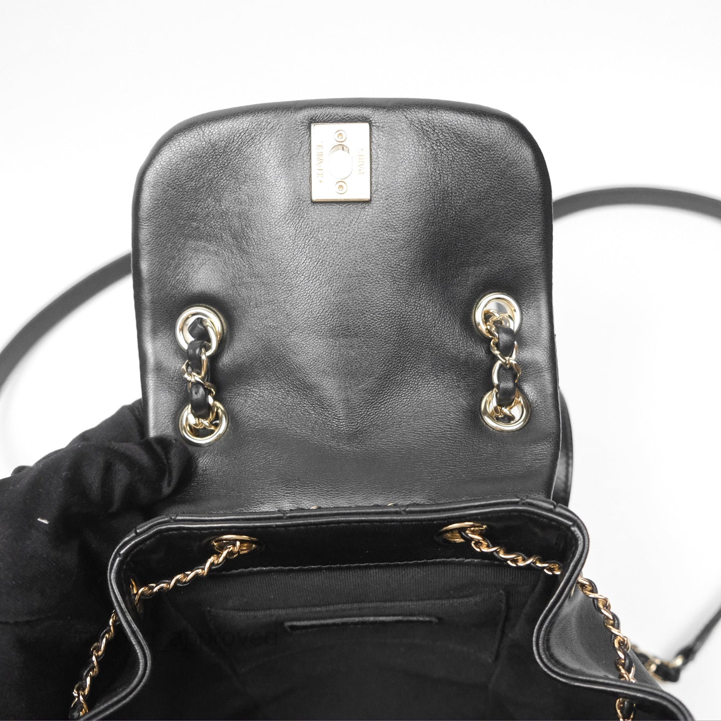 Chanel Quilted Small Duma Drawstring Backpack Black Lambskin
