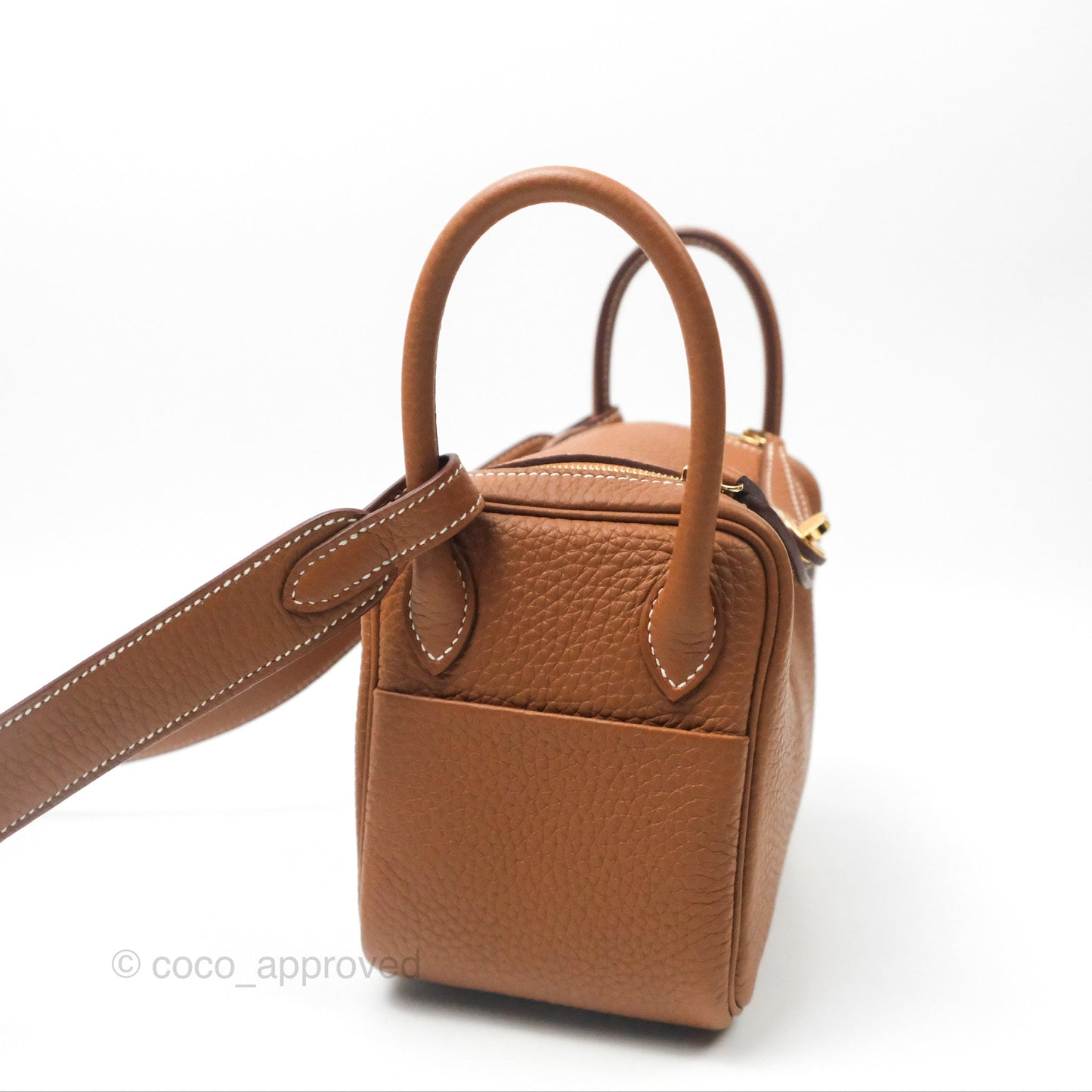 Hermès Mini Lindy 20 Gold Clemence Gold Hardware