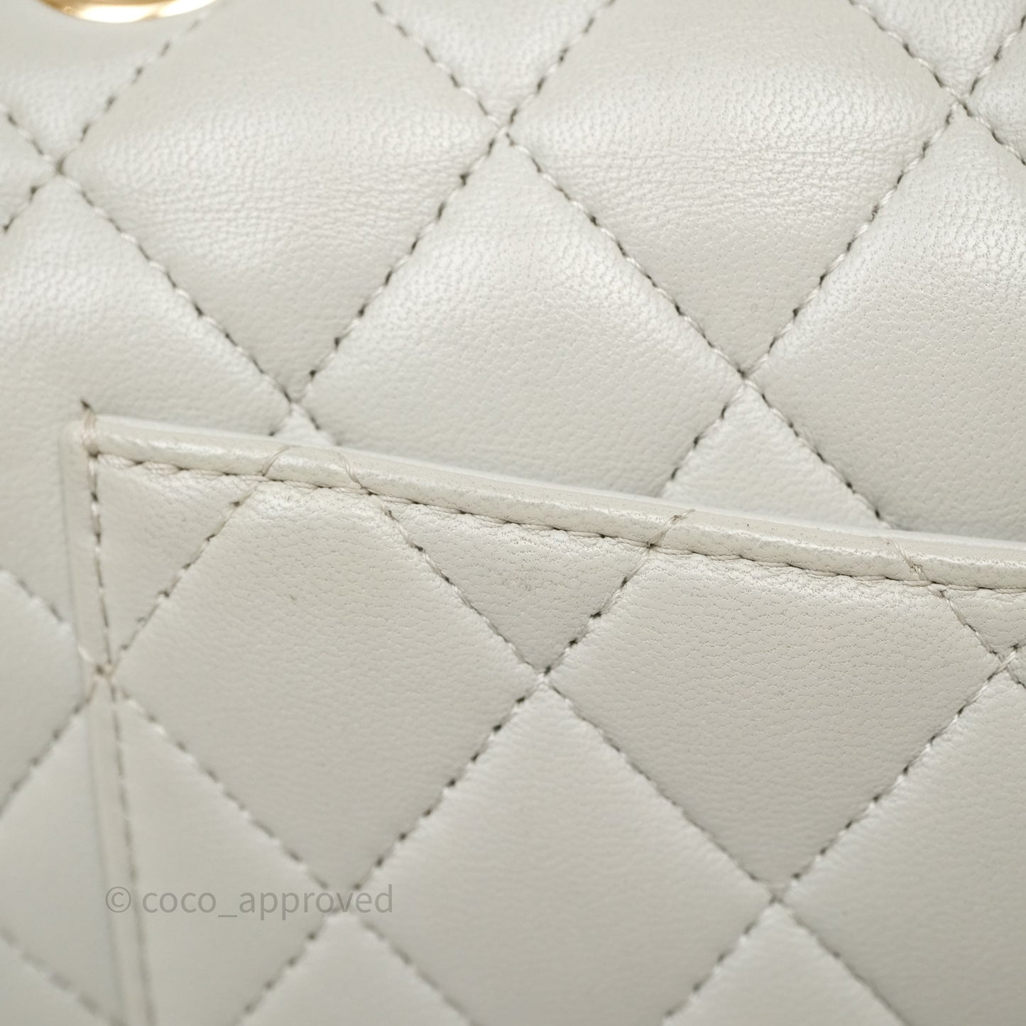 Chanel Small Classic Flap Quilted Grey Lambskin Gold Hardware