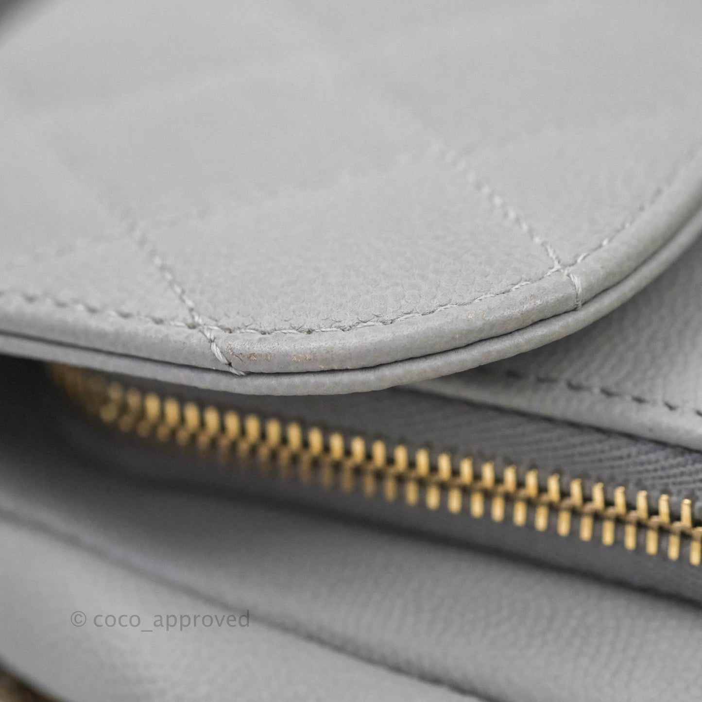 Chanel Quilted Small Business Affinity Flap Grey Caviar Gold Hardware