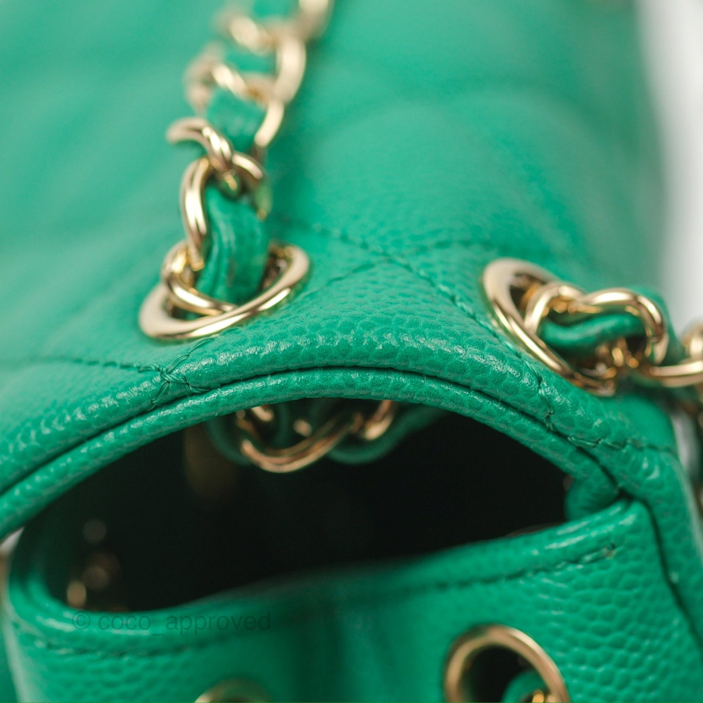 Chanel Duma Backpack Small Green Caviar Gold Hardware 23P