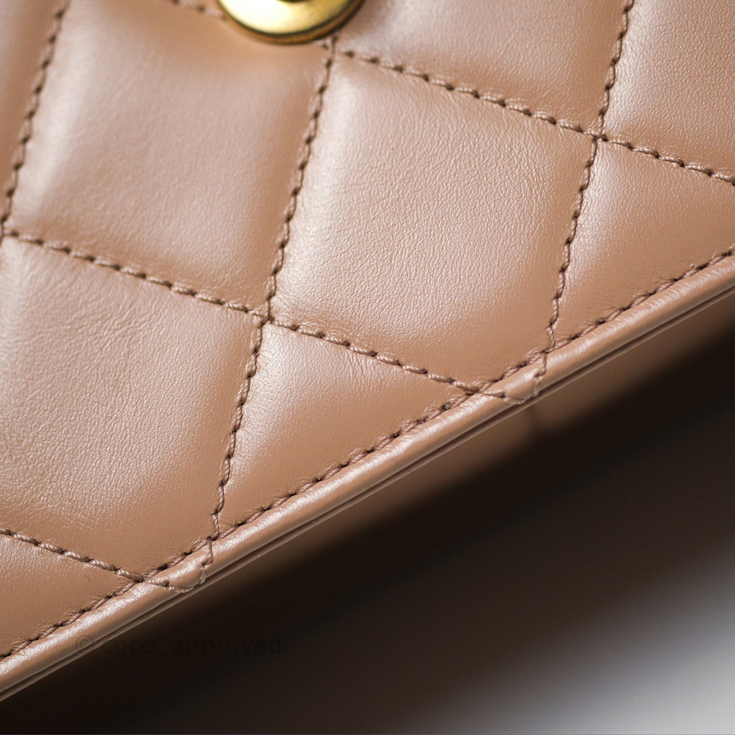 Chanel Quilted Small Perfect Fit Adjustable Beige Calfskin Gold Hardware 21A