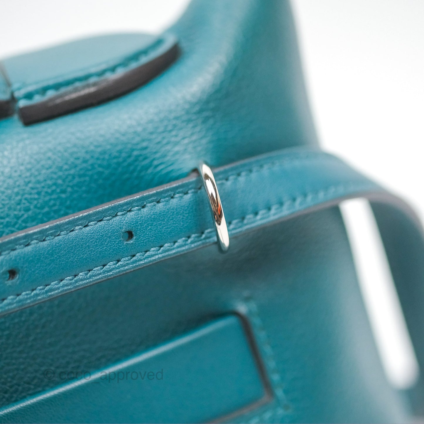 Hermès 24/24 21 Mini Vert Bosphore Evercolor Swift Palladium Hardware