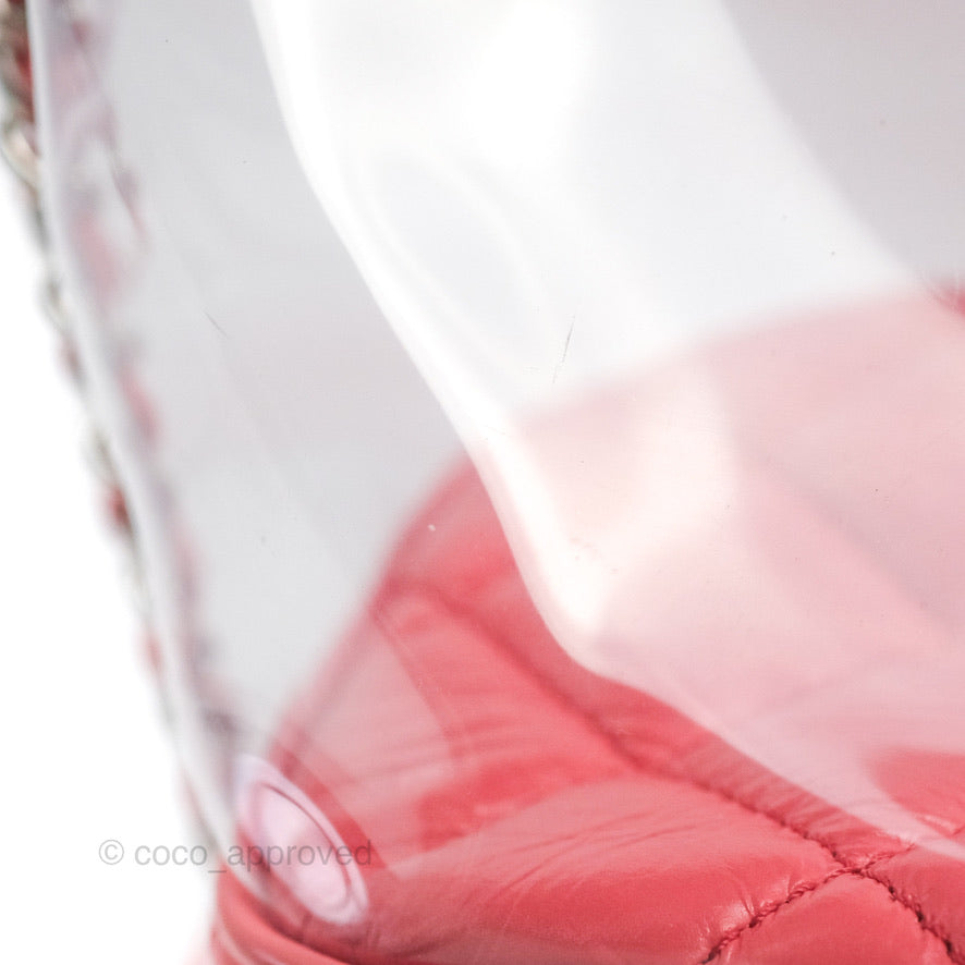 Chanel Aquarium PVC Coral Pink Crumpled Calfskin Silver Hardware