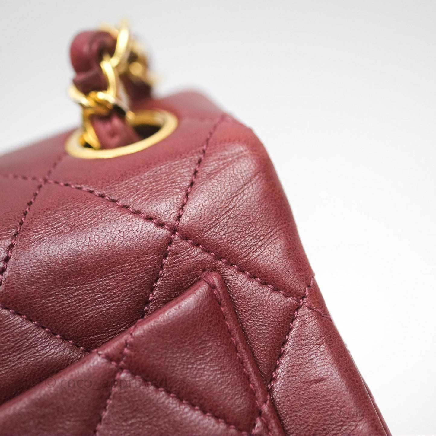 Chanel Vintage Mini Square Burgundy Lambskin 24K Gold Hardware