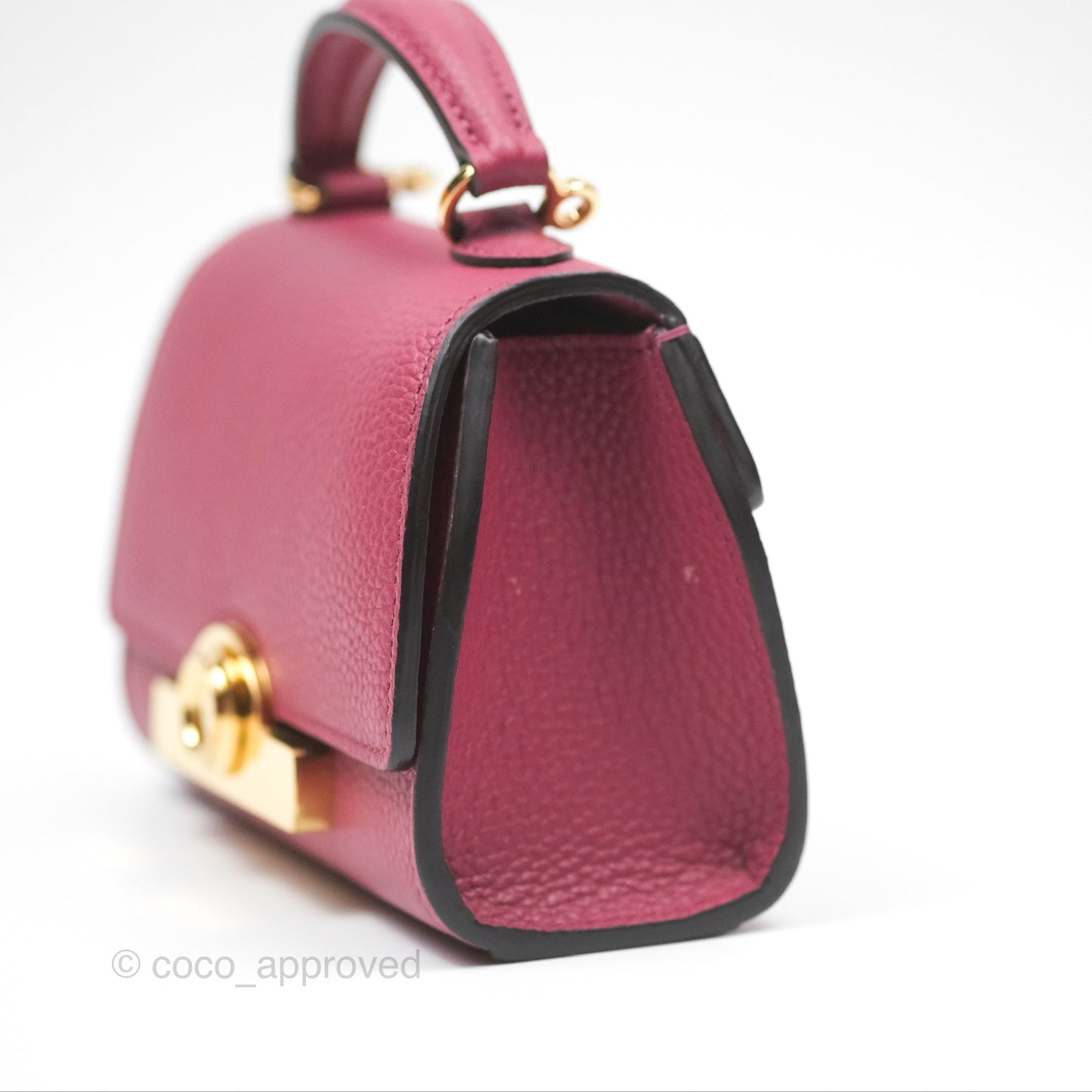 Moynat Réjane Nano Litchi Taurillon Blush Leather
