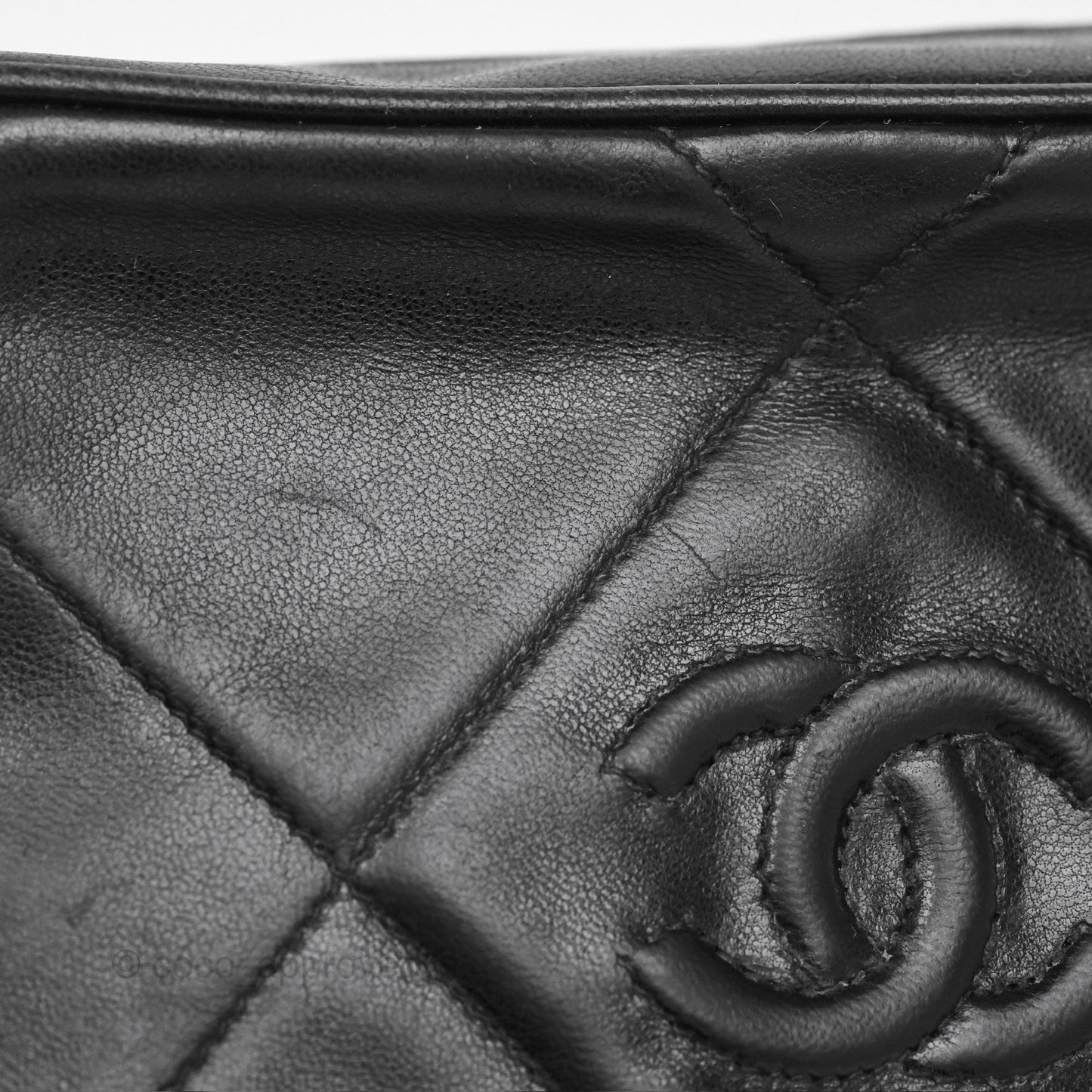 Chanel Vintage Small Camera Bag Black Lambskin Gold Hardware