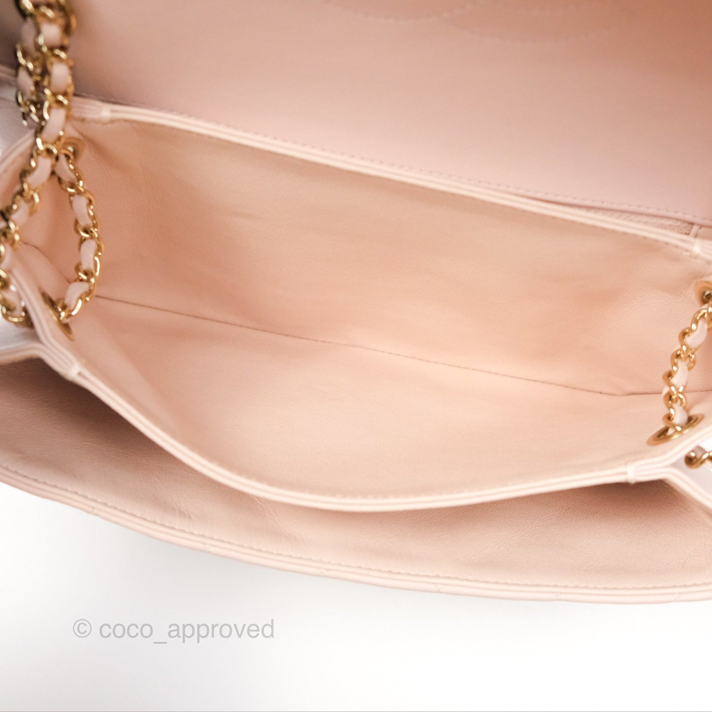 Chanel Flap Clutch With Chain Quilted Light Pink Lambskin Gold Hardware