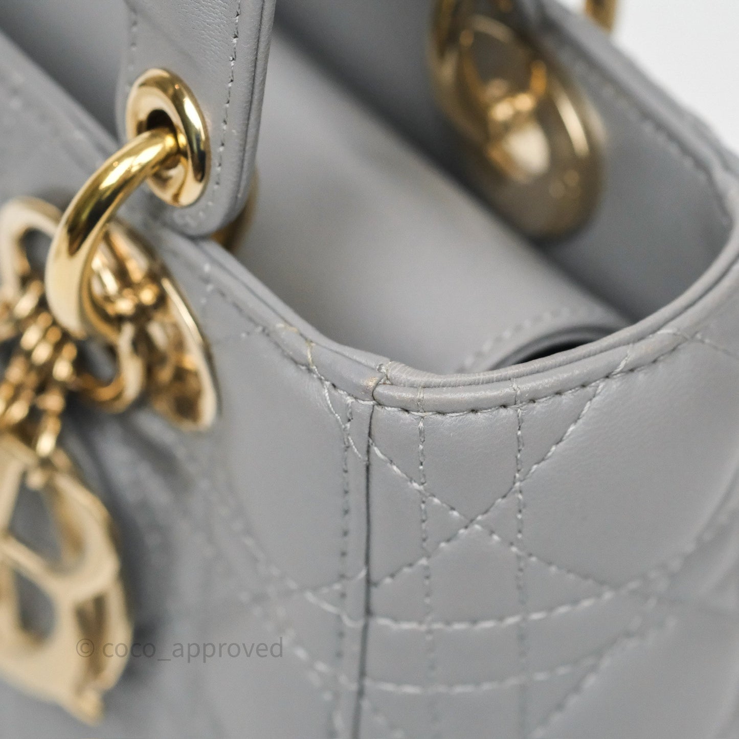 Dior Lady Dior My ABCDior Grey Lambskin Cannage
