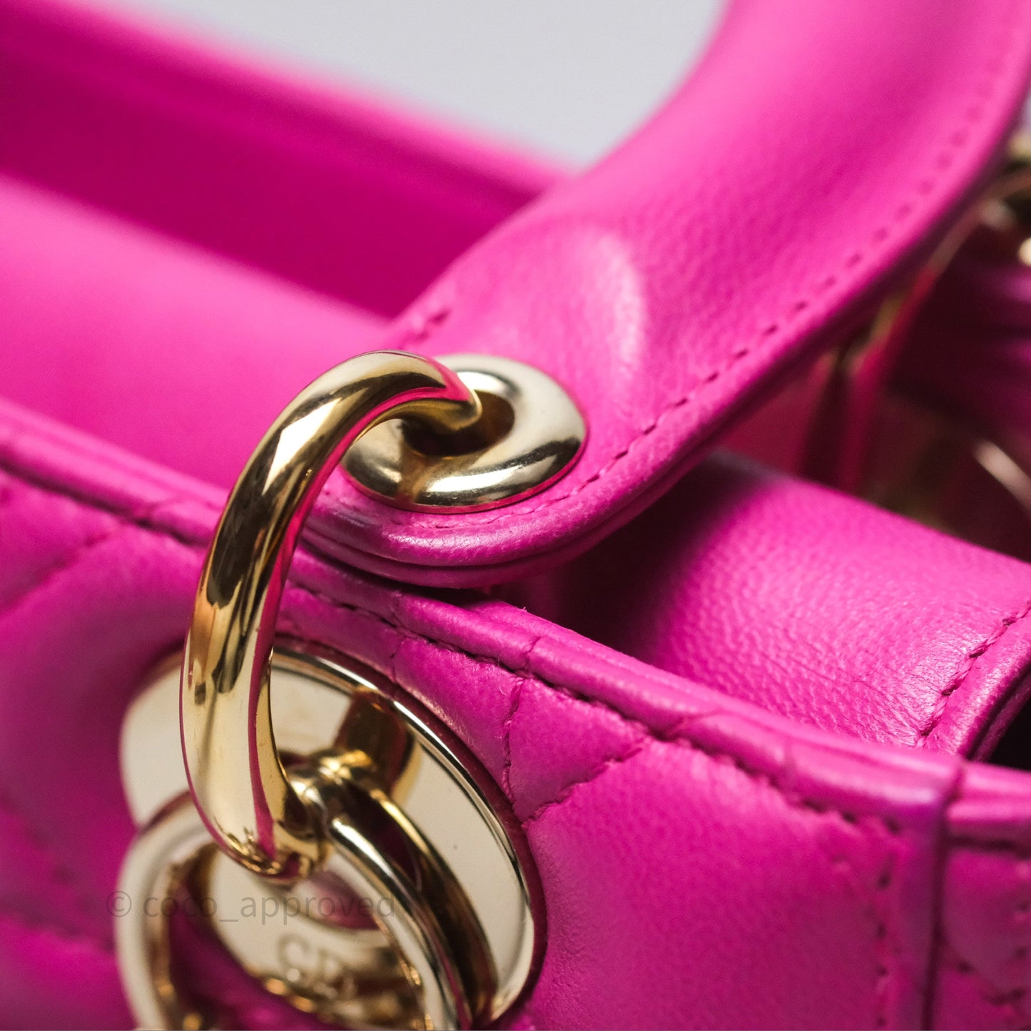 Christian Dior Small Lady Dior My ABCDior Magenta Cannage Lambskin