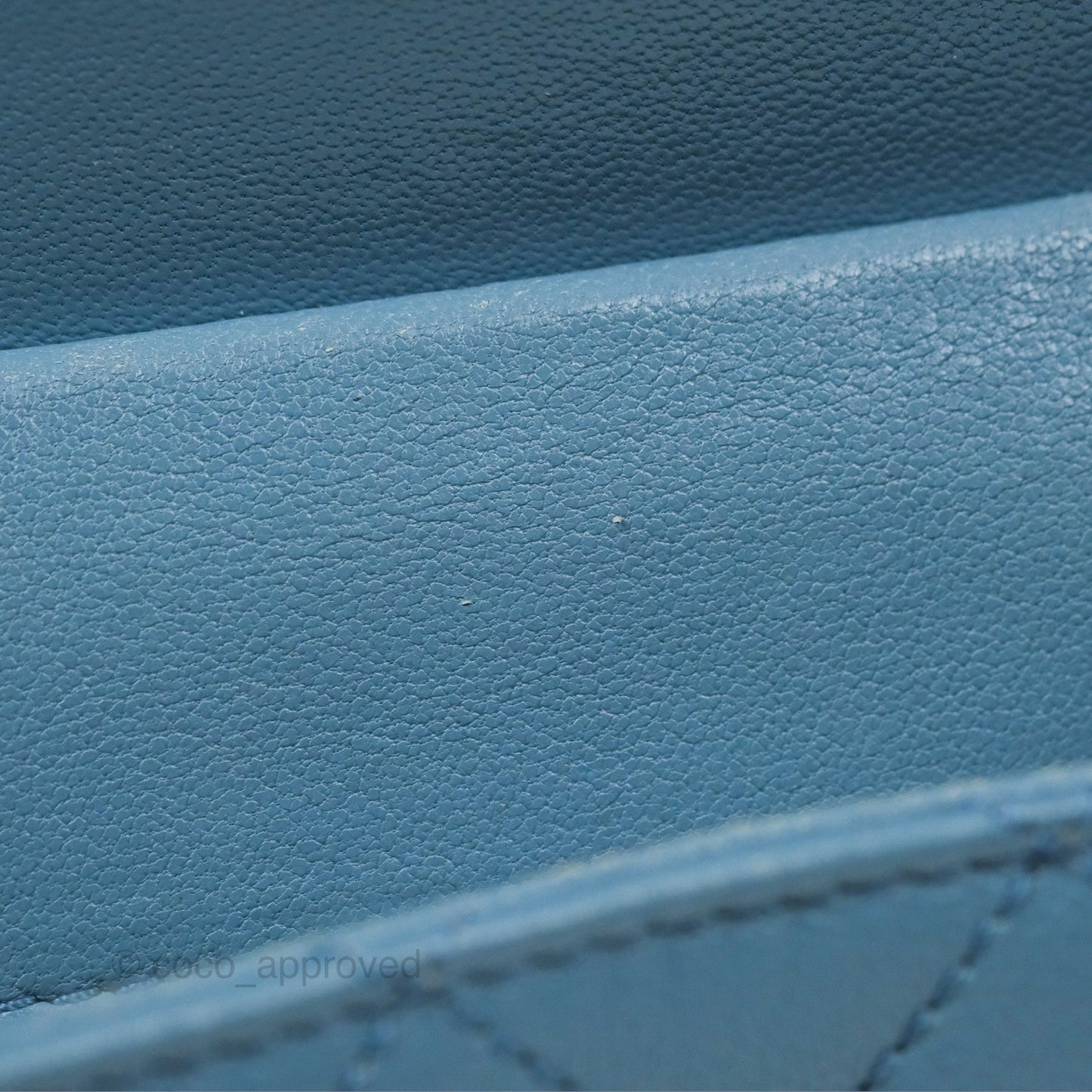 Chanel Curved Flap Bag Blue Lambskin Aged Gold Hardware