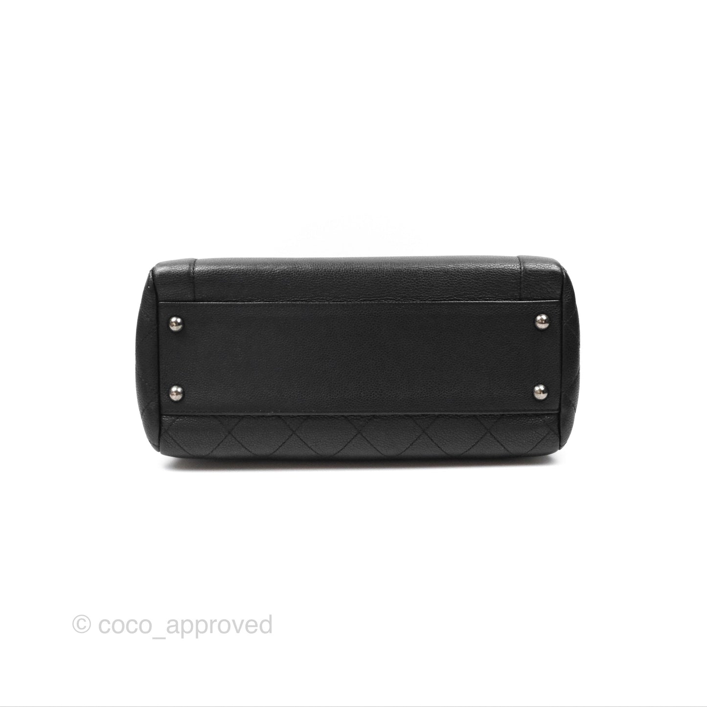 Chanel Top Handle Flap Bag Black Caviar Ruthenium Hardware